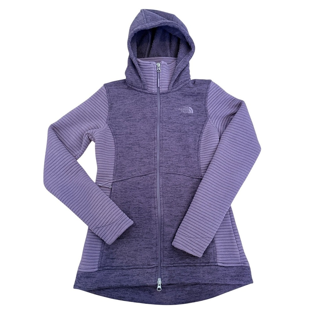 The North Face Women's XS Purple Full Zip Fleece Hoodie Ribbed